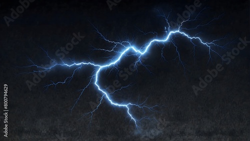 Blue lightning isolated on transparent background ai_generated