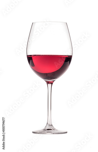 Elegant wine glass filled with red wine, showcasing a rich ruby color and perfect clarity, isolated on a transparent background. Generative AI