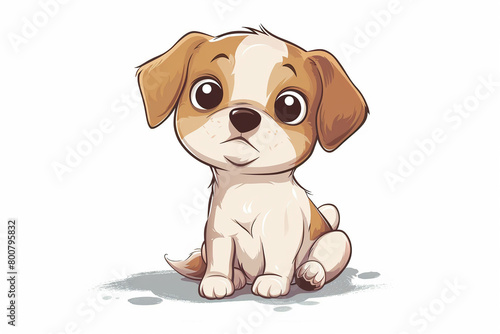 cute dog cartoon vitage design for POD print on demand white background.