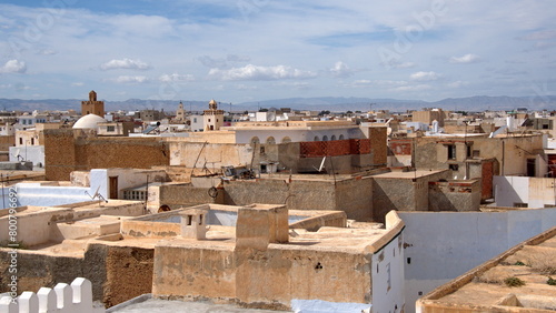 Overhead viw of the medina in Kairouan, Tunisia photo