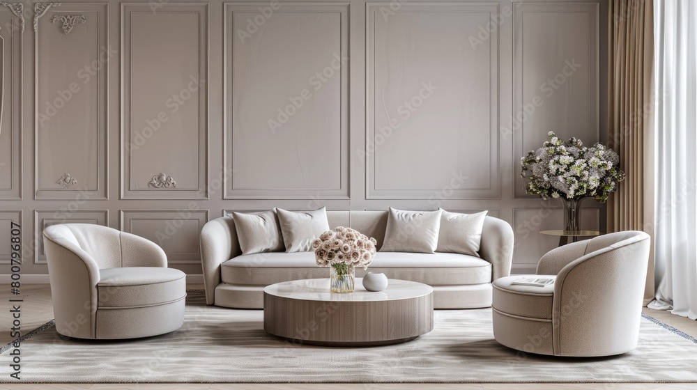 Modern living room AI interior design 