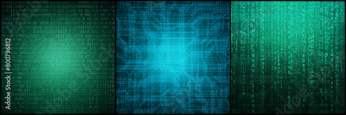 Abstract digital background with binary code. Hackers, darknet, virtual reality and science fiction concept. © Acronym