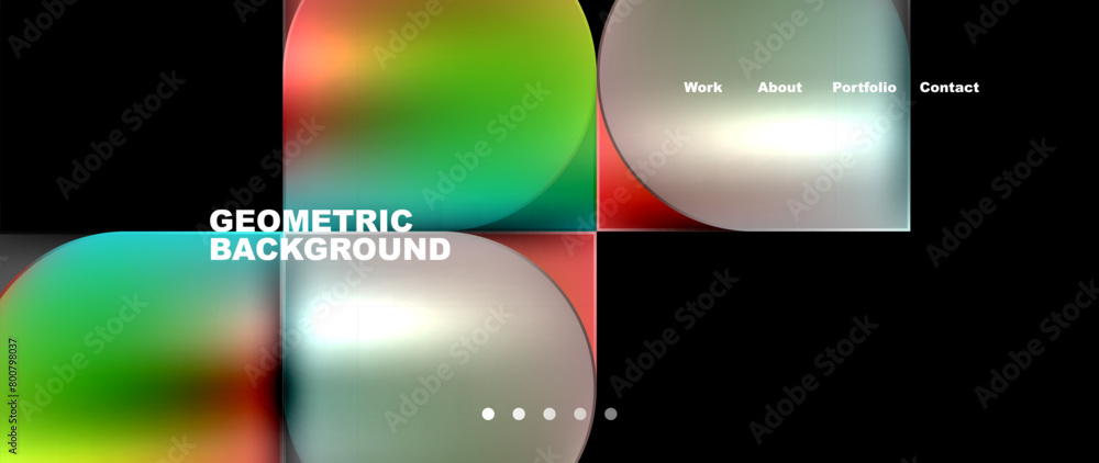 A dynamic geometric background featuring circles and squares on a dark canvas, reminiscent of automotive lighting technology. Perfect for an electronic device event with a futuristic feel