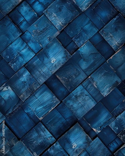 Blue wooden wall texture. Abstract background.