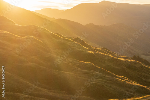 Sunset over the mountains 