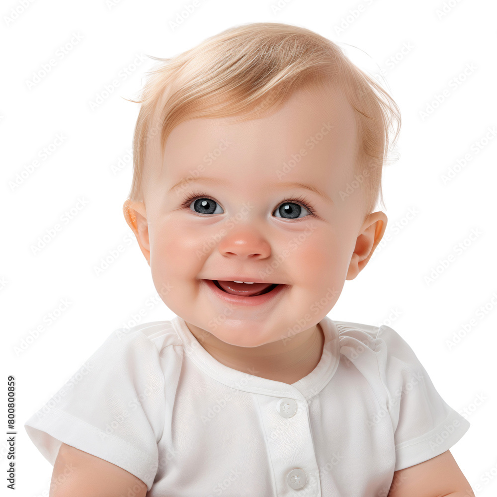 Cute adorable smiling newborn baby with happy face, isolated on transparent background Cute adorable smiling newborn baby with happy face, isolated on transparent background