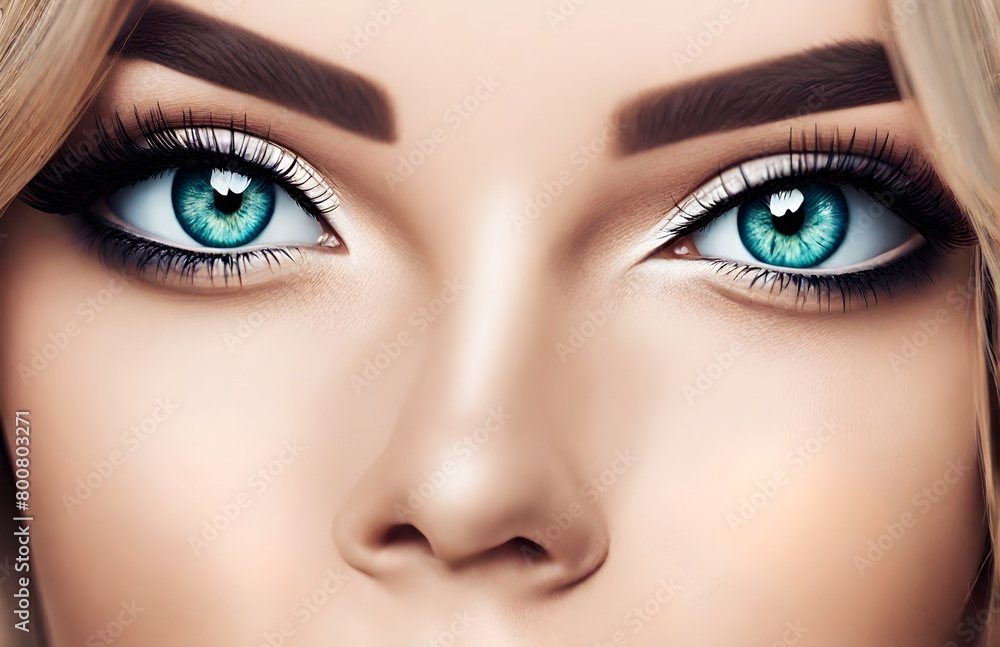 Closeup image of female eyes with long eyelashes Closeup image of female eyes with long eyelashes