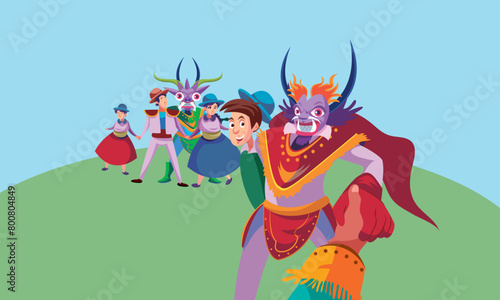 La diablada de Perú. Fiesta de Puno