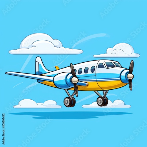 cute cartoon plane plain background © beatriz