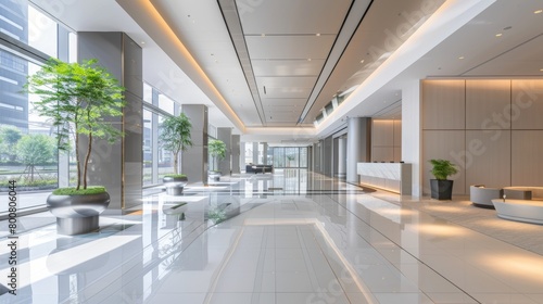 Modern Elegance  Sleek Neutral Lobby Interior