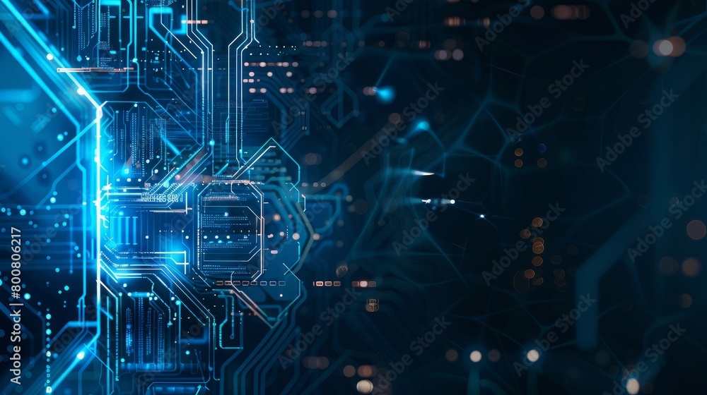 Representing a virtual concept, this abstract artwork showcases artificial intelligence against a technological web background. Representing a virtual concept, this abstract artwork showcases artificial intelligence against a technological web background.