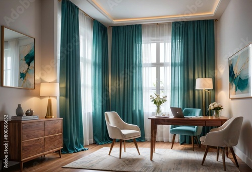 3d rendering, luxury apartment suite lounge © ailooo k
