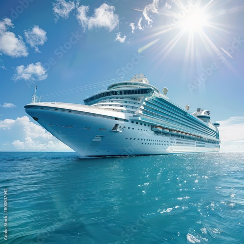 cruise ship in the ocean  sunny day