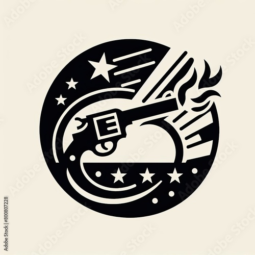 A logo gunnery simple vector photo