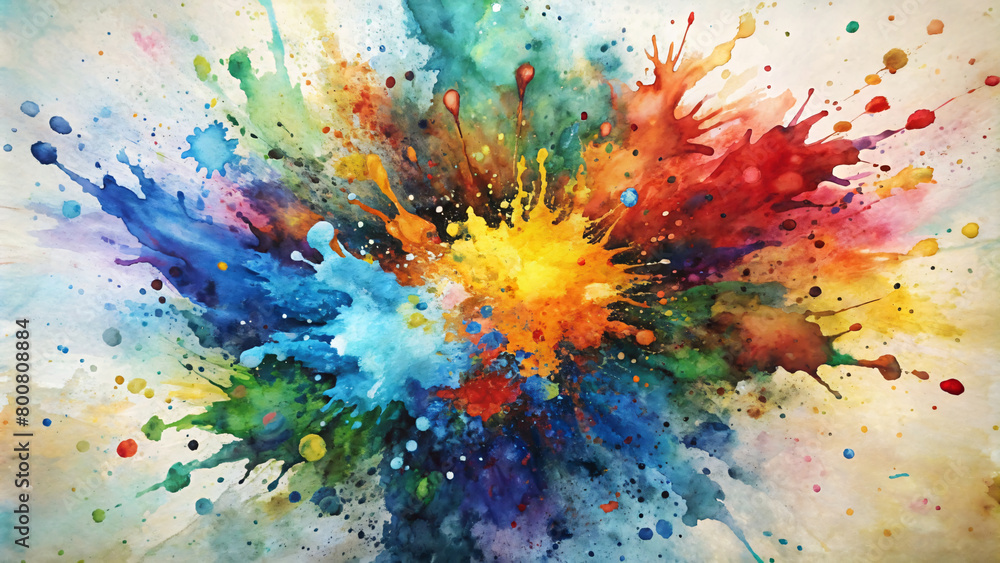 Fototapeta premium Colorful Watercolor Splash Abstract