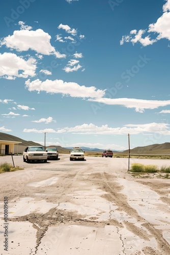 Area 51 Security Checkpoints, Where Vehicles And Personnel Undergo Rigorous Inspections Before Being Allowed Entry, Adding to The Sense of Secrecy And Intrigue, Generative AI (ID: 800809630)