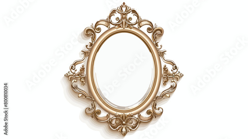 Stylish mirror on white background Vector illustration