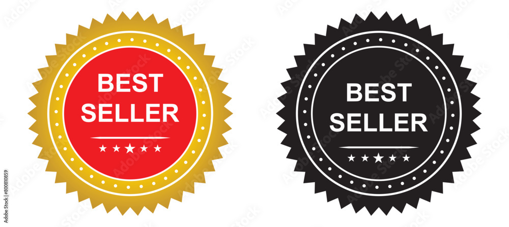 Best Seller 2024 or Gold Best Seller 2024 Label Vector. Preferred designs for best selling labels on products. As a logo for good selling with gold color design. Best Seller 2024 Vector.