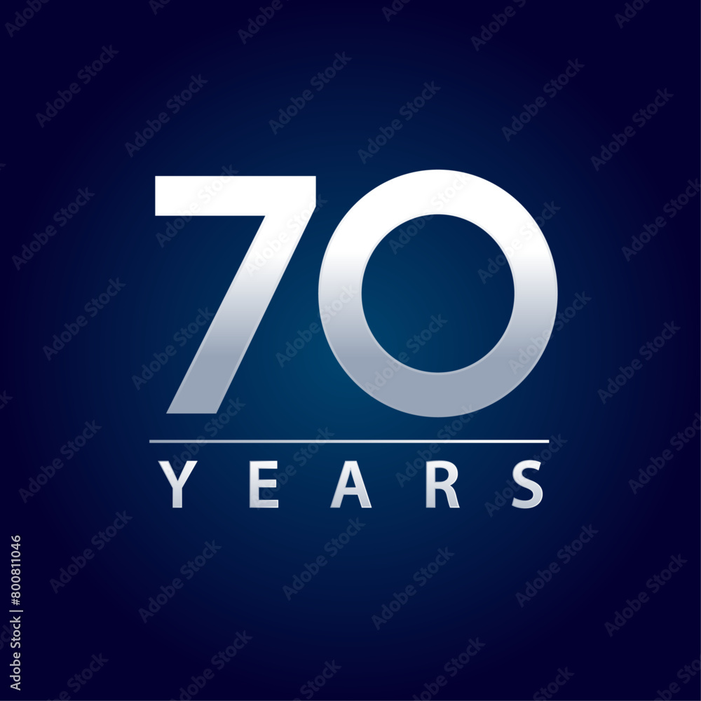 70 years blue and silver gradient for celebration, events, anniversary 70 years blue and silver gradient for celebration, events, anniversary