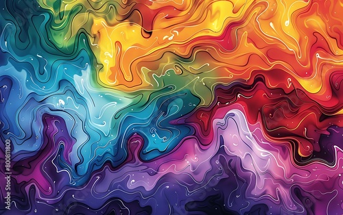 fluid patterns in a riot of colorful tones