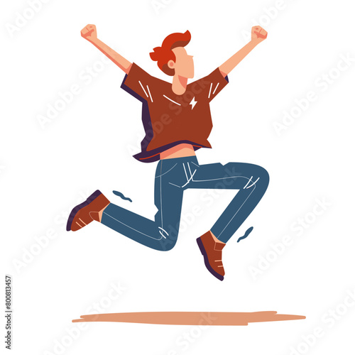 vibrant depiction of a person caught in a moment of exultation