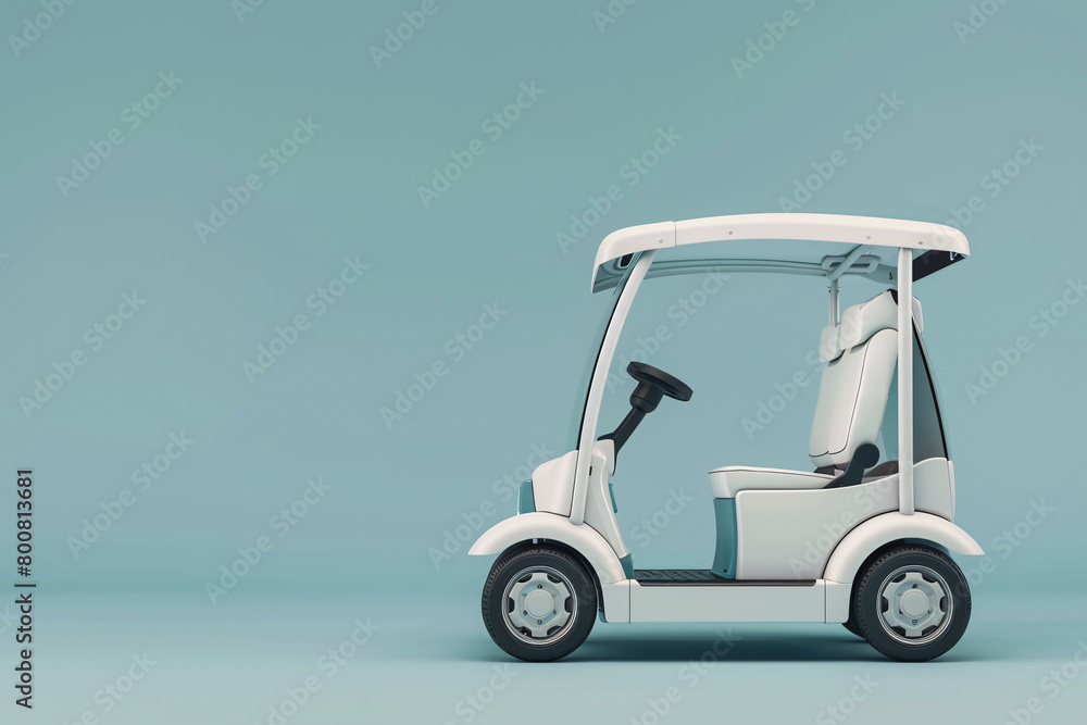 A small, open-air electric vehicle used for transportation on golf courses, beaches, and sometimes roads