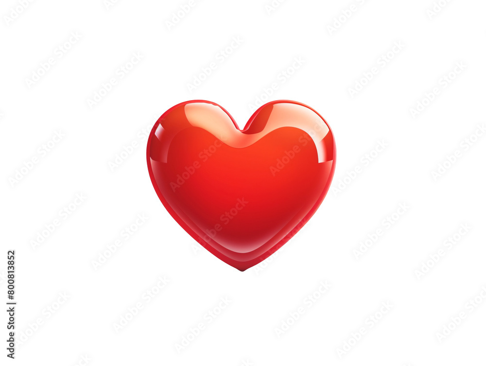 a red heart with a white background