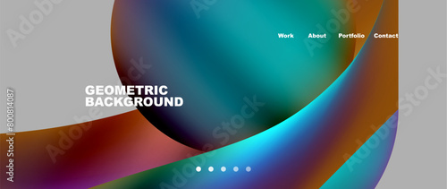 A geometric background featuring a circle in the middle, rendered in azure and electric blue hues with a liquidlike pattern. The design creates a sense of space and depth