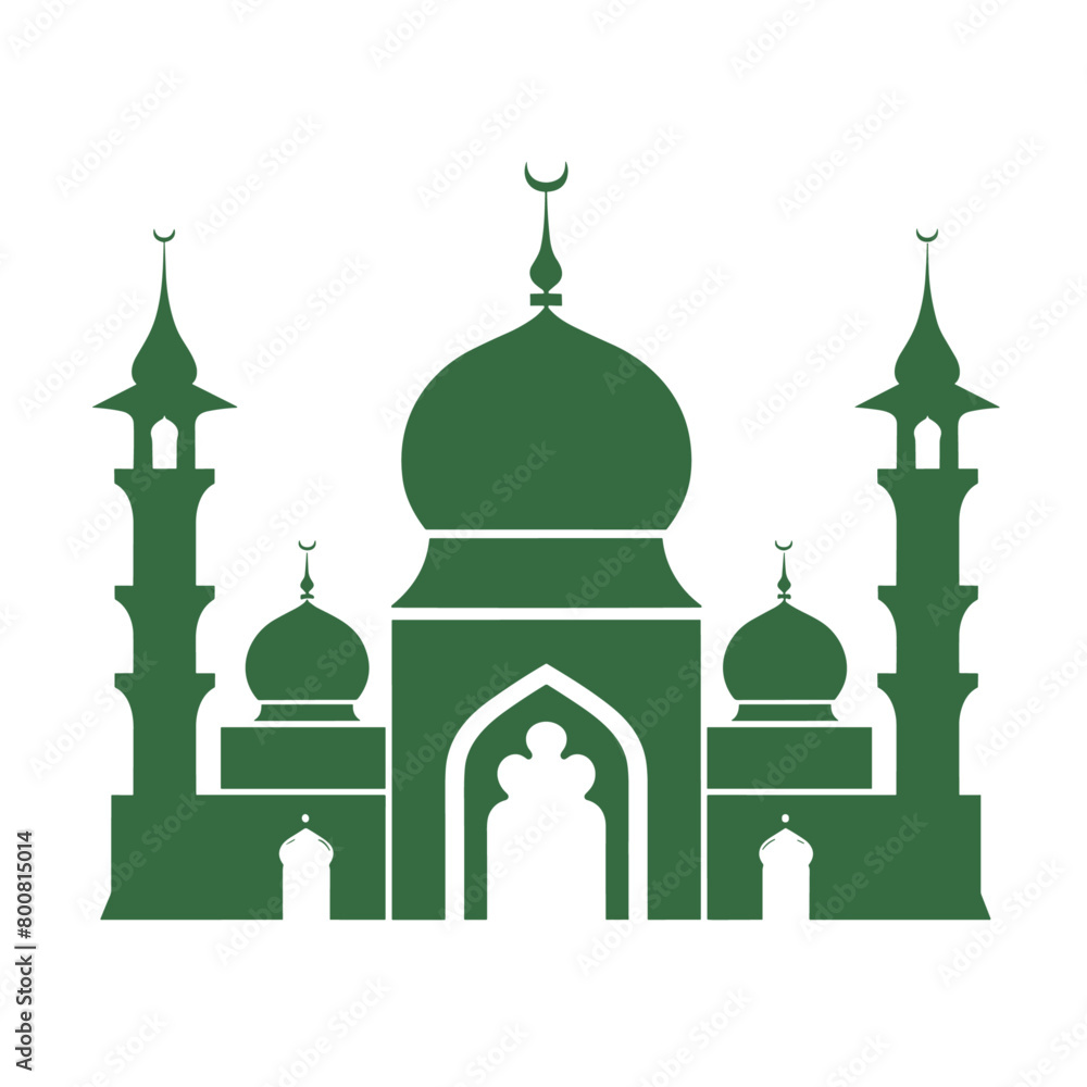 mosque silhouette, intricately designed and artistically rendered