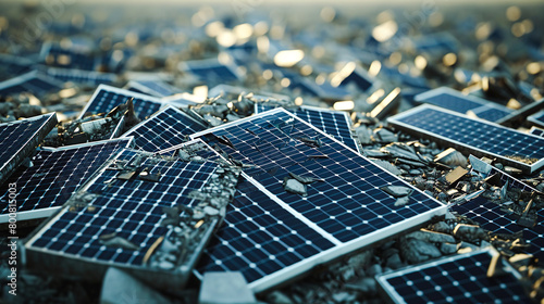 不法投棄された太陽光発電パネルのイメージ