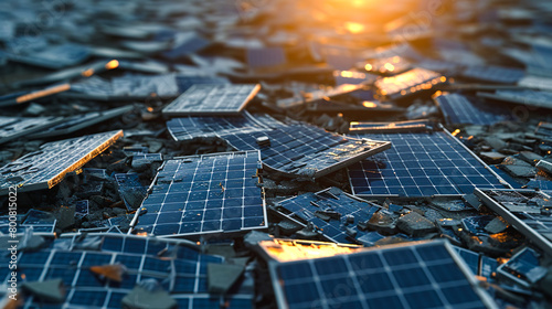 不法投棄された太陽光発電パネルのイメージ