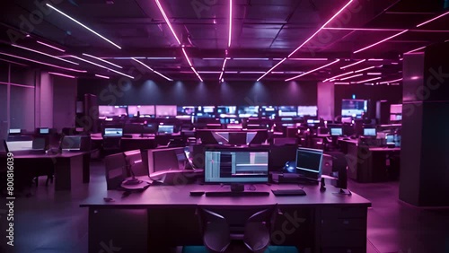 Room Filled With Computers and Monitors Generative AI photo