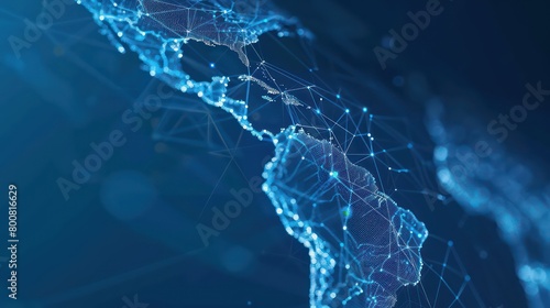 artificial intelegence network digital, world with dark blue background