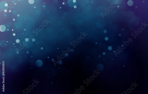 Abstract dark blue bokeh background with bubbles 