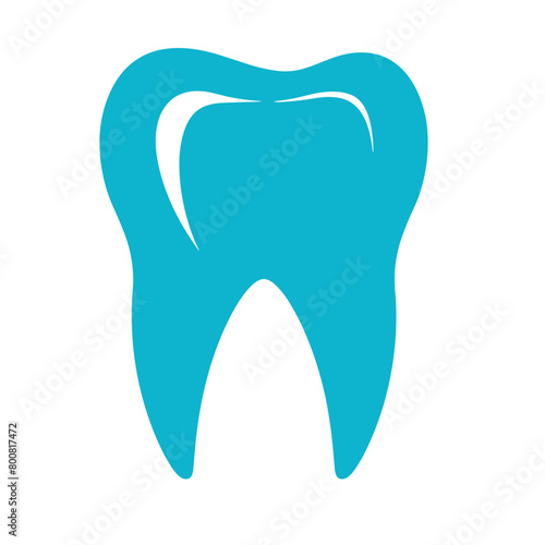 A simple blue colored tooth icon