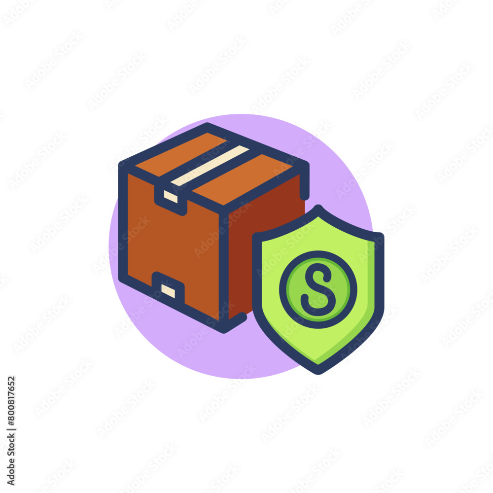 Safety transportation of box line icon. Cargo, shipping, checkmark outline sign. Insurance and protection concept. Vector illustration for web design and apps Safety transportation of box line icon. Cargo, shipping, checkmark outline sign. Insurance and protection concept. Vector illustration for web design and apps