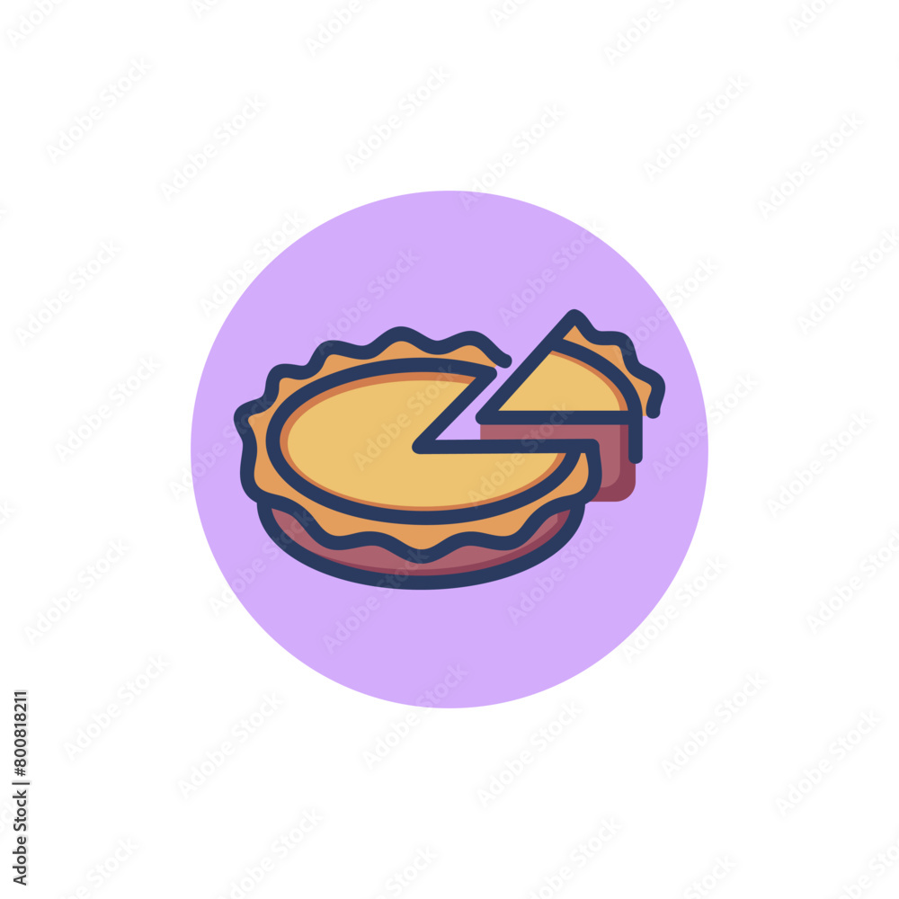 Tasty pie line icon. Piece, pastry, cafeteria outline sign. Sweet desserts and bakery concept. Vector illustration for web design and apps Tasty pie line icon. Piece, pastry, cafeteria outline sign. Sweet desserts and bakery concept. Vector illustration for web design and apps