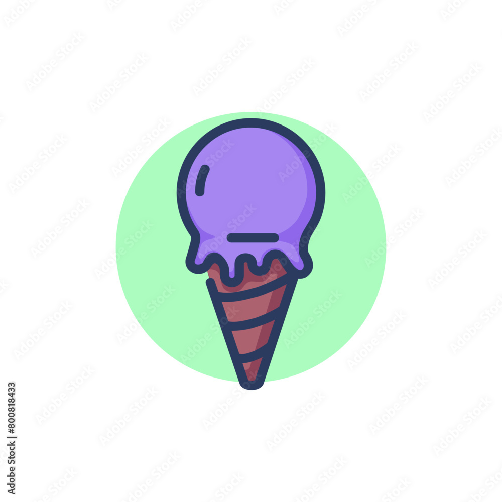Tasty sundae in cone line icon. Bubble, waffle, vanilla outline sign. Dessert and ice cream concept. Vector illustration for web design and apps Tasty sundae in cone line icon. Bubble, waffle, vanilla outline sign. Dessert and ice cream concept. Vector illustration for web design and apps