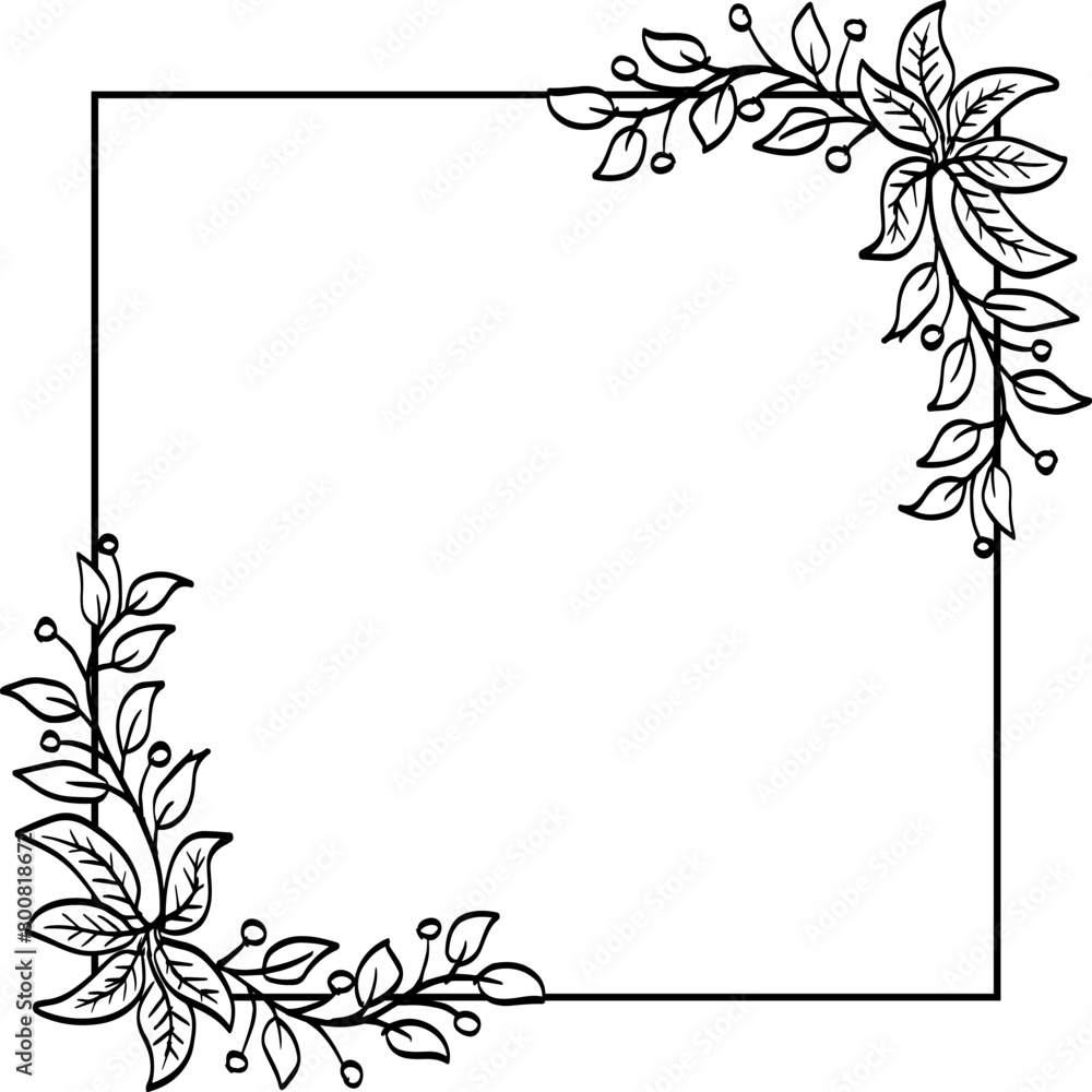 Square frame with beautiful floral. Vector illustration. Square frame with beautiful floral. Vector illustration.