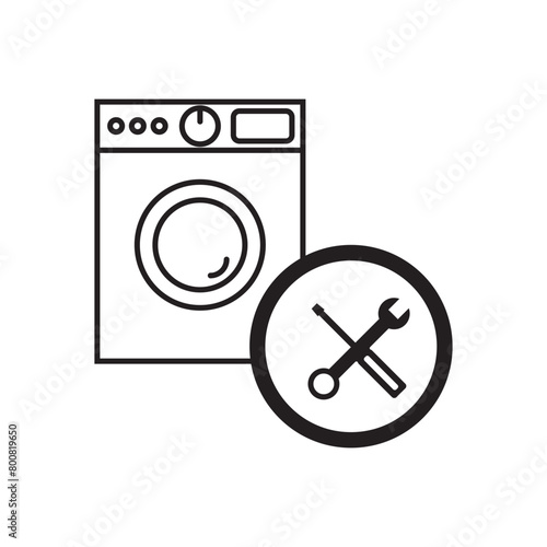 washing machine and tools sign. machine repair