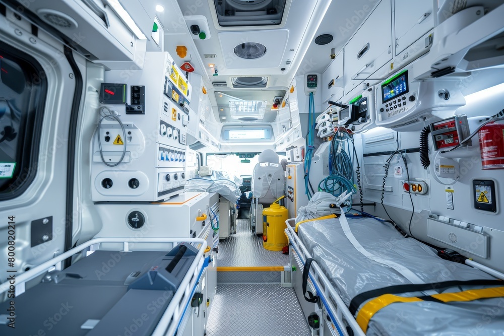Ambulance equipped to assist patients before hospital transfer