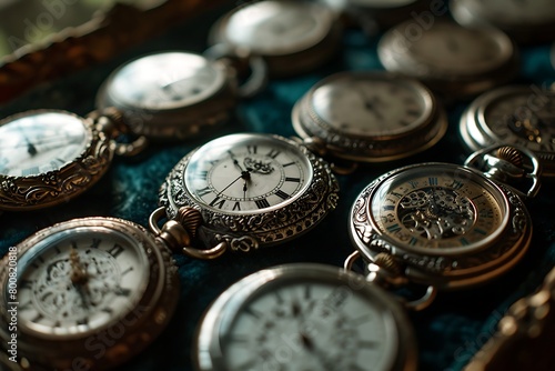 antique pocket watch on table