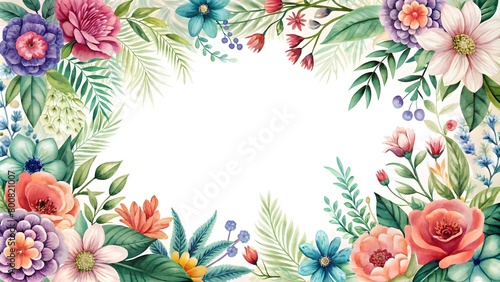 spring flowers frame with copy space