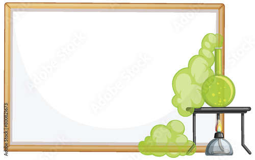 Vector illustration of a science experiment setup.