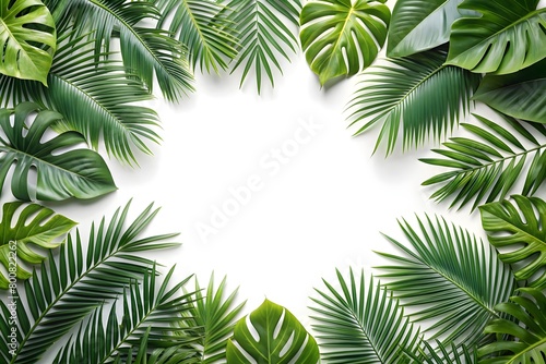 palm leaves frame with copy space