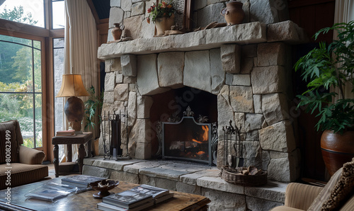 fireplace in the house