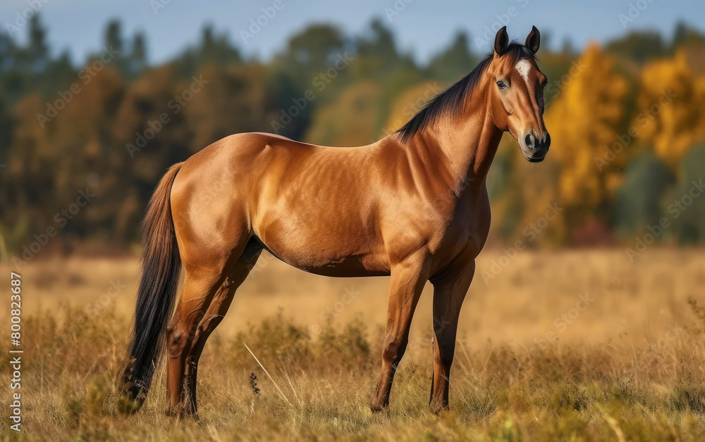 Fototapeta premium Horse standing on the field