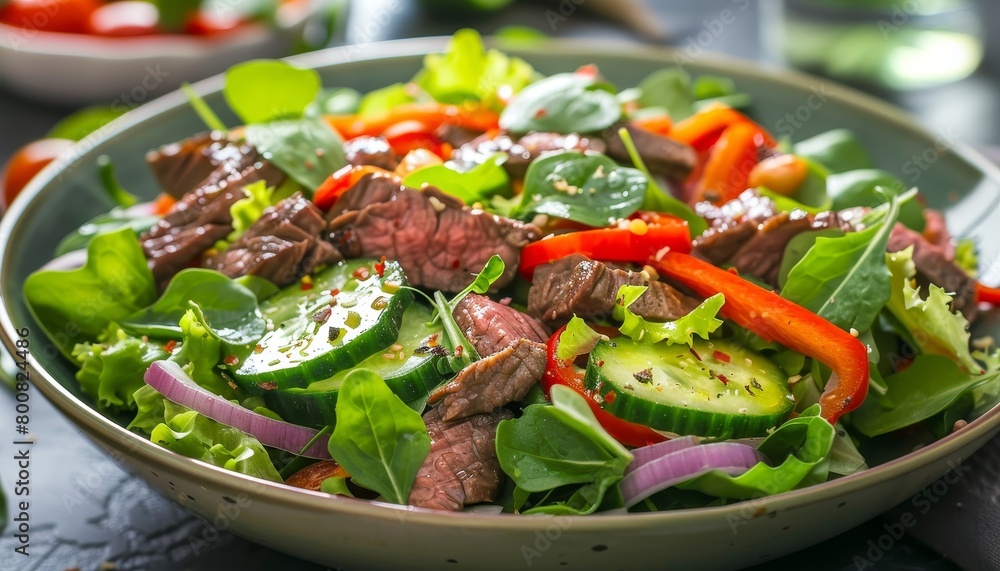 Beef topped garden salad Beef topped garden salad