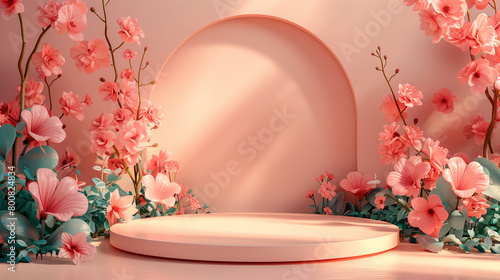 3d illustration visualized flora frame background for art, design and decor