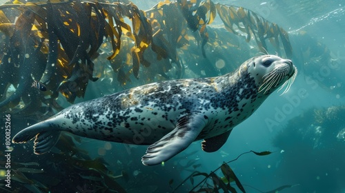 Embarking on a deep-sea adventure past towering kelp forests 